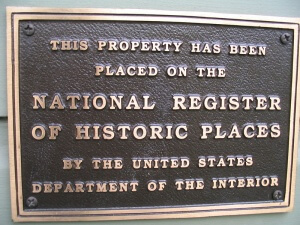 National Register of Historic Places Plaque in Portland, Oregon.