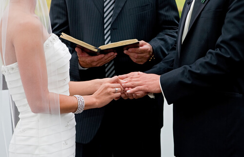 Wedding Couple at Wedding Officiated by Friend