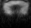 A beard on a man.